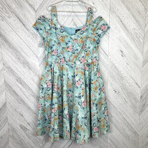Hell Bunny Floral Blue Dress